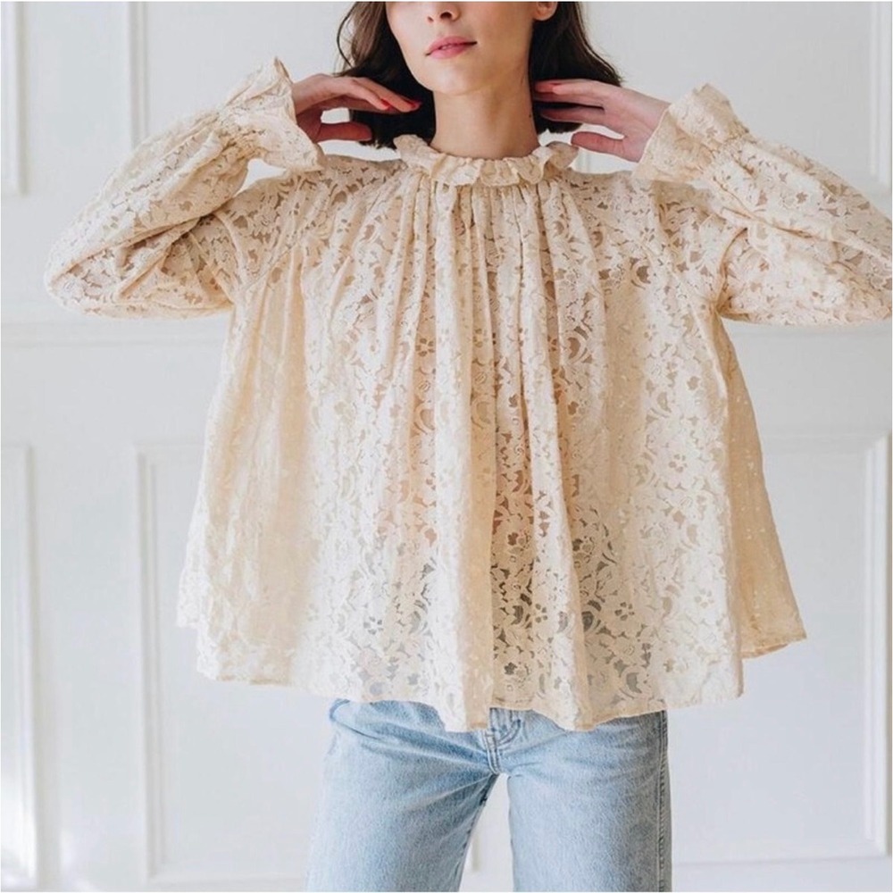 Mille Resort & Travel Chantal lace swing top S feminine bridal classic boho